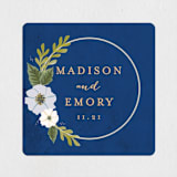 "Floral Ring" - Wedding Favor Stickers in Atlantic by Karidy Walker - Front