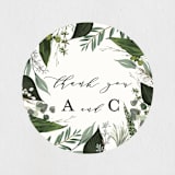 "Natures Greens" - Wedding Favor Stickers in Ivory by Susan Moyal - Front