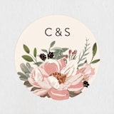 "Desert Blooms" - Wedding Favor Stickers in Blush by Susan Moyal - Front