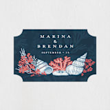 "Deep Blue" - Wedding Favor Stickers in Deep Blue by Paper Sun Studio - Front