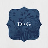 "Floral screenprint" - Wedding Favor Stickers in Navy by Jennifer Wick - Front