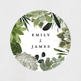 "Agave & Greens" - Wedding Favor Stickers in Ivory by Susan Moyal - Front