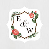 "Nature's Crest" - Wedding Favor Stickers in Forest by Paper Sun Studio - Front