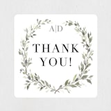 "Watercolor Wreath" - Wedding Favor Stickers in Linen by Katrina Crouch - Front