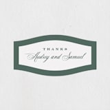 "Roman Shade" - Wedding Favor Stickers in Evergreen by Carrie ONeal - Front
