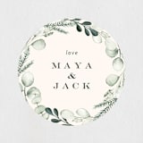 "Gentle Greens" - Wedding Favor Stickers in Fern by Petra Kern - Front
