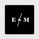 "Angled" - Wedding Favor Stickers in Onyx by GeekInk Design - Front