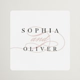 "First Love" - Wedding Favor Stickers in Blush by Pixel and Hank - Front