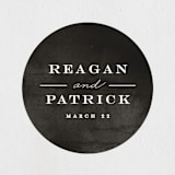 "Library Square" - Wedding Favor Stickers in Charcoal by Meagan Christensen - Front