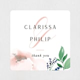 "Soft Florals" - Wedding Favor Stickers in Coral Wash by Leah Bisch - Front