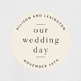 "Lineup" - Wedding Favor Stickers in Latte by Jennifer Lew - Front