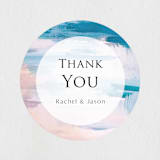 "Sand & Sun" - Wedding Favor Stickers in Ocean by Nicole Walsh - Front