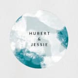 "Cotton Air" - Wedding Favor Stickers in Seaside by Lea Velasquez - Front