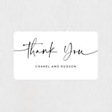 "Madison Ave" - Wedding Favor Stickers in Linen by Design Lotus - Front