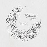"A Sketched Wreath" - Wedding Favor Stickers in Concrete by Plain White Paper Co - Front
