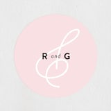 "AND" - Wedding Favor Stickers in Carnation by Kim Dietrich Elam - Front
