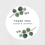 "Euca On A Whim" - Wedding Favor Stickers in Navy by Palm Bridal - Front