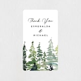 "Evergreens Watercolor" - Wedding Favor Stickers in Forest by Yao Cheng Design - Front