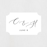 "Scripted Romance" - Wedding Favor Stickers in Classic by Katherine Moynagh - Front