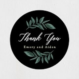"Forest Crest" - Wedding Favor Stickers in Obsidian by Alethea and Ruth - Front