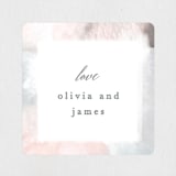 "Sea Froth" - Wedding Favor Stickers in Blush by Creo Study - Front