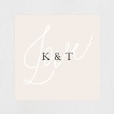 "Tallulah" - Wedding Favor Stickers in Linen by Jennifer Wick - Front
