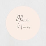 "Just the Two of Us" - Wedding Favor Stickers in Blush by Jennifer Wick - Front
