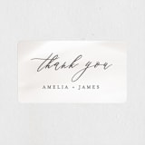 "Overjoyed" - Wedding Favor Stickers in Taupe by Ana Sharpe - Front