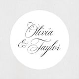 "Scripted Union" - Wedding Favor Stickers in Pearl by Kelly Schmidt - Front