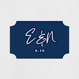 "Semi Formal" - Wedding Favor Stickers in Navy by Kerry Doyle - Front