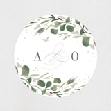 "garden path" - Wedding Favor Stickers in Ivory by Kristie Kern - Front