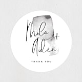 "Moxie" - Wedding Favor Stickers in Ink by Design Lotus - Front