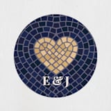 "Mosaic" - Wedding Favor Stickers in Navy by GeekInk Design - Front