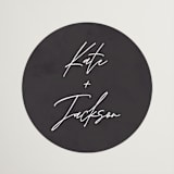 "Scripted Wedding" - Wedding Favor Stickers in Obsidian by Hooray Creative - Front