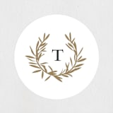 "laurel monogram" - Wedding Favor Stickers in Cotton by Stacey Meacham - Front