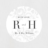 "Beloved" - Wedding Favor Stickers in Graphite by Design Lotus - Front