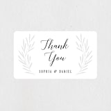 "Gilded Leaves" - Wedding Favor Stickers in Classic White by Kelly Schmidt - Front