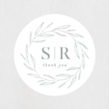 "Chic Wreath" - Wedding Favor Stickers in Cloud by Kelly Schmidt - Front