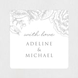 "Au Jardin" - Wedding Favor Stickers in Opal by Rochelle Renee - Front