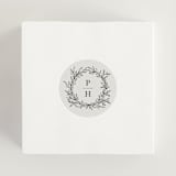 "leafy wreath" - Wedding Favor Stickers in Cotton by Kate Ahn - In use