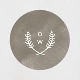 "Elegant Crest" - Wedding Favor Stickers in Stone by Ariel Rutland - Front