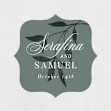 "Serafina" - Wedding Favor Stickers in Sage by Melanie Kosuge - Front