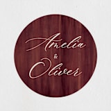 "Woodland Garden" - Wedding Favor Stickers in Mahogany by Susan Moyal - Front