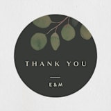 "Modern Leaves" - Wedding Favor Stickers in Smoked by Shannon Chen of Four Wet Feet Studio - Front