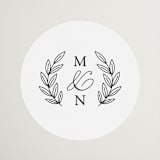 "Organza" - Wedding Favor Stickers in Linen by Jill Means - Front
