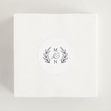 "Organza" - Wedding Favor Stickers in Linen by Jill Means - In use