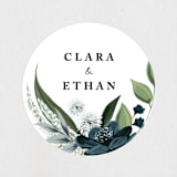 "Soft Greenery" - Wedding Favor Stickers in Twilight by Susan Moyal - Front