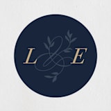 "Botanical Ampersand" - Wedding Favor Stickers in Navy by Hooray Creative - Front