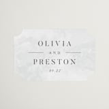 "Regent" - Wedding Favor Stickers in Opal by Robert and Stella - Front