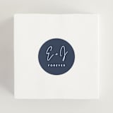"Marked" - Wedding Favor Stickers in Navy by JoAnn Jinks - In use